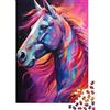 KEZXWCBMN Cavallo Dipinto Colorato Puzzle 1000 Pezzi Puzzle per Adulti Carta Stile Artistico Decorazione Relax Regalo Famiglia 70x50cm/1000pcs