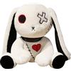 JOSON Cuscino di peluche a forma di coniglietto pazzo, per Halloween, regalo di compleanno per ragazzi e ragazze (30,5 cm, bianco)