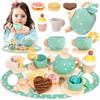 MZJAUVF Set da Tè Giocattoli in Legno, 17Pcs Set da Tè per Bambini, Accessori Cucina Bambini, Set da Tè in Legno Gioco di Imitazione, Giocattoli in legno Regalo per Ragazzi Ragazze 3 4 5+ Anni