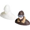 Your Day Mate Figura del pilota di aeroplano, 23 x 23 x 13 mm, 1,8 grammi, per slow flyer, figura del pilota in plastica, non dipinta, aeromodello per equipaggio, accessori per aeromodelli