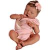 Joygoodta Real Life Baby Doll da 18 Pollici, in Silicone Che Dorme realistica, neonata Lavabile con Vestiti e Copricapo - Perfetta per i Bambini