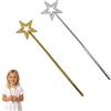 AYZDJ Set di 2 bacchette magiche da angelo in oro e argento, glitterate, per matrimoni, damigelle, feste, Halloween, Stelle magiche, accessorio per travestimenti per spettacoli.