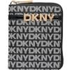 DKNY Portafoglio da donna Avril SMALL Zip Around Billfold, nero e nero, Logo nero e nero, s