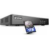 ANNKE 3K/5MP Lite DVR 8 Canali con Rilevamento Persone e Veicoli e Hard Disk da 1 TB, 5 in 1 CCTV DVR Video Supporta 8 Telecamere Analogiche e 2 Telecamere IP, Avviso e-mail con Immagini