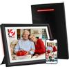 dxmart Frameo Cornice fotografica digitale 10,1 pollici WiFi con luce ambiente LED - 32 GB di memoria, schermo touch HD 1280 x 800, rotazione automatica, condivisione istantanea delle foto tramite
