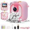 ARNSSIEN Macchina Fotografica Bambini Istantanea con obiettivo 180°Flip, ARNSSIEN 2,4" Fotocamera Istantanea per Bambini 1080P con 3 Rotoli di Carta da Stampa, Regalo per Bambino per Ragazze Ragazzi da 3-12,M2