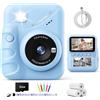 TIATUA Macchina Fotografica Bambini Istantanea, 3.0 Pollici Fotocamera Digitale Bambini con 32GB Scheda & 3 Rotoli di Carta da Stampa, Regalo per Ragazze Ragazzi da 3-12 (Blu)