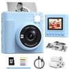 TIATUA Macchina Fotografica Istantanea, 2.4 Pollici 1080P Fotocamera Digitale per Bambini con 32GB Scheda & Papier Photo, Regalo di Natale 3-12 Anni