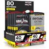 Udivita 80 Batterie per Apparecchi acustici Dimensioni 10 PR70 (Giallo) 10 Blister da 8 Batterie Tecnologia Sound Fusion - 80 Batterie: 40 Rayovac + 40 Udivita