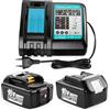Energup 2 Pezzi 18V 5.0Ah Batteria con Caricabatterie per Makita Batteria 18V BL1815 BL1820 BL1830 BL1840 BL1850 BL1850B DC18RA DC18RC DC18RD