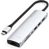 SATECHI 7 in 1 Hub USB C Slim Plus Adattatore Multiporta con Ethernet, Ricarica PD 100W, HDMI 4K@60Hz, 2x Porte USB-A 10Gbps e SD/microSD per MacBook Air/Pro/Neo, Laptop - Argento