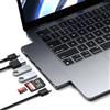 SATECHI Hub Dual USB-C Pro Slim 7 in 1, USB4 40Gbps, 6K@60Hz, PD 100W, 2 Porte Tipo-A e 1 Porta Tipo-C a 10Gbps, HDMI, Lettori SD/MicroSD per MacBook Air/Pro/Neo - Grigio Siderale