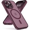 Oududianzi - Magnetica Cover per iPhone 15 Pro Max Magsafe, Bordeaux