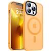 CANSHN Cover Magnetica Opaca per iPhone 13 Pro, [Compatibile con MagSafe] Custodia Traslucida Opaca Protettiva Sottile Antiurto 6,1 Pollici - Arancione