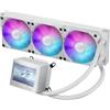 ASUS ROG Ryujin III 360 ARGB Extreme White, Dissipatore a Liquido All-In-One con Pompa Emma Gen8 V2, Tre Ventole ROG RGB per un Elevato Flusso d'Aria, Schermo LCD da 3,5" per Monitoraggio, Bianco