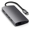 SATECHI 8 in 1 Hub Multiporta V2 con Ethernet, HDMI 4K@60Hz, Ricarica PD 60W, 3 Porte USB-A 10 Gbps, SD e MicroSD, per MacBook Air e Pro, PC, Portatile e altro - Grigio Siderale