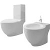 vidaXL Sanitari da Bagno Set WC e Bidè in Ceramica Bianco Vaso Water e Bidet