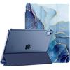 FINTIE Custodia per iPad (A16) 11ª Generazione 11" (2025) / iPad 10ª Generazione 10.9" (2022) - Sottile Leggero Opaca Semi-Trasparente Posteriore Cover Case con Auto Sveglia/Sonno, Ocean Marble