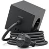 Avolt Multipresa Cubo USB-C AVOLT Square 1 - Base Magnetica - 3 Prese + 2 Porte USB-C (30W) - Multipresa Design per Scrivania e Casa (Stockholm Black, USB-C 1.8m)