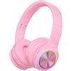 PowerLocus Cuffie Bluetooth Senza Fili per Bambini con Luci LED, HD Stereo, USB-C Ricarica Rapida, Microfono Integrato, Cuffia Pieghevole, Modalità SD e Wired per iPhone/Tablet/TV