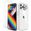 ORETECH Compatibile con Custodia Cover per iPhone 14 Pro Max (6,7"), con 2 Pellicola Vetro Temperato e 1 Pellicola Fotocamera, Antiurto Ultra-Sottile Protettiva Custodie iPhone 14 Promax - Trasparente