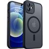 CANSHN Magnetica Cover per iPhone 12 Mini(5.4 Pollici), [Protezione Completa Della Fotocamera] Custodia Traslucida Opaca Protettiva Sottile Antiurto,Nero