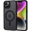 XTCASE Cover Magnetica per iPhone 14 [Compatibile con MagSafe], Custodia Traslucida Opaca Posteriore Resistente ai graffi TPU Bumper Antiurto Sottile Protettiva Case, Nero