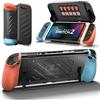 JSAUX Custodia Protettiva Divisa JSAUX per Switch 2, Telaio in TPU e Cover in PC, Presa Ergonomica Antiscivolo, Alloggiamento per 10 Giochi, Supporta il Cavalletto, PC0114, Blu e Arancione