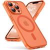 Oududianzi-Cover per iPhone 13 Pro Max Compatibile con MagSafe, Custodia Traslucida Posteriore PC Silicone TPU Bumper, Protezione Della Fotocamera, Cover Militare Antiurto Anti-Impronte-Arancione