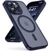 Oududianzi - Magnetica Cover per iPhone 14 Pro Max Magsafe, Navyblue