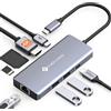 NOVOO Hub USB C 4K@60Hz HDMI 8-in-1 Gigabit Ethernet Adattatore USB C con 100W PD, SD/TF Lettore di Schede, 2 USB-A 3.0+1 USB-C Docking Station Compatibile con MacBook/iPad/iPhone/Dell/HP/Surface