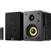 Sanyun SW206 80W Casse Attive da Libreria a Doppia Modalità, Monitor Studio 4" & HiFi, Campo Sonoro 3D Migliorato, Ingresso Bilanciato TRS 6,35mm, BT 5.4, Ottico/Coassiale/Aux/USB DAC 24bit, Nero