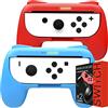 Orzly Grip Orzly compatibile con i Joy-Con del Nintendo Switch per un Comfort Extra (CONFEZIONE DOPPIA) - 2 Impugnature Universali (1 ROSSA + 1 AZZURRA) per i Joy-Con del Nintendo Switch