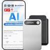 Comulytic Note Pro Registratore Vocale AI con Trascrizione e Riassunti Illimitati, Registratore AI con Controllo tramite App e Custodia, 113 Lingue per Riunioni, Lezioni e Conferenze, Argento