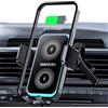 MANKIW Caricatore Wireless Auto, 15W Ricarica Wireless Auto con Bloccaggio Automatico, Rotazione 360° & Luci RGB, Compatibile con iPhone 16/15/14/13/12 Mini Pro Max, Galaxy S25/S24/S23 Ultra ecc