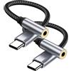 YLLZI Adattatore USB C a Jack 3.5 mm, Adattatore USB C per iPhone 17 16 15 Pro Max, tipo C a audio Aux per Samsung Galaxy S24 S23 Ultra Note 20, per Huawei P50 P40/Mate 30 20, Pixel 4/3, per Xiaomi