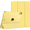 MoKo Custodia Compatibile con iPad 10 Generazione 2022 iPad 10,9", Custodia con Coperchio Tripieghevole, Retro Traslucido in Pelle PU e PC, Auto Riattivazione e Standb, Giallo Chiaro