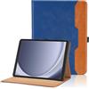 Oduio Custodia per Samsung Galaxy Tab A9 8.7 Pollici (SM-X110 / SM-X115) 2023 Pelle PU Flip Tablet Case, Funzione Supporto Pieghevole Cover Protettiva con Tasca per Galaxy Tab A9 8.7 Pollici - Blu