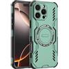 LVVFEI Cover Magnetica per iPhone 16 Pro Max 6,9 Pollici, Compatibile con MagSafe, Custodia Magnetica per iPhone 16 Pro Max con design Antiurto e Fori di Ventilazione - Verde