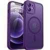 CANSHN Magnetica Cover per iPhone 12 Mini(5.4 Pollici), [Protezione Completa Della Fotocamera] Custodia Traslucida Opaca Protettiva Sottile Antiurto,Viola Profondo