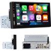 Hikity Autoradio 1 Din Wireless Carplay Android Auto con Schermo 7 Pollici Touch Display Auto Radio con Bluetooth Mirror Link per Android/IOS FM EQ USB AUX SWC Mic Retrocamera