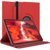 EAZY CASE - Custodia per iPad Pro 11" (2024) tablet Cover protettiva Smart Cover Supporto rotante Astuccio pieghevole 360° girevole con funzione stand Similpelle Rosso