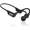 August EP400 Cuffie Conduzione Ossea Bluetooth e MP3 Openear con Memoria, Bone conduction con microfono, IP68 Impermeabili Multipoint per Running Sport Waterproof Wireless Bici Ciclismo - Nero