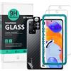 Ibywind Vetro Temperato per Redmi Note 11 Pro 5G/4G 6.67",con Metallico Protezione Obiettivo Fotocamera,Skin in Stile Fibra di Carbonio per Il Retro,Include Kit di Installazione Facilitata