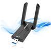 NEWFAST 5400Mbps Chiavetta WiFi per PC Fisso, USB WiFi 6E Antenna WiFi USB Tri-Band 6/5/2,4GHz Chiavetta WiFi 6 Supporta Windows 11/10, USB3.0, OFDMA, MU-Mimo, WPA3 (NF-U353)