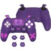 PlayVital Cover Joystick per ps5 Controller,Custodia Skin Silicone Antiscivolo&4 Copri Analogici&Adesivi-Compatibile con Stazione di Ricarica-Serie Imp Gotico,Viola