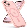 Oududianzi-Cover per iPhone 13 Compatibile con MagSafe, Custodia Traslucida Posteriore PC Silicone TPU Bumper, Protezione Della Fotocamera, Cover Militare Antiurto Anti-Impronte-Rosa