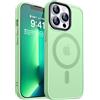 CANSHN Cover Magnetica Opaca per iPhone 13 Pro, [Compatibile con MagSafe] Custodia Traslucida Opaca Protettiva Sottile Antiurto 6,1 Pollici - Verde Chiaro