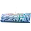 Redragon K556 SE Tastiera da gioco meccanica cablata retroilluminata a LED RGB, base in alluminio, presa aggiornata a 104 tasti, interruttore rosso silenzioso lineare hot-swap, blu sfumato, US LAYOUT