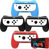 Orzly Switch Controller Grip (Confezione 4x Grip per Controllers JoyCon Nintendo Switch, adatto multi giocatore videogiocci, como Super Smash Bros Switch) Quattro Grip (2x Nere, 1x Rossa, 1x Azzurra)